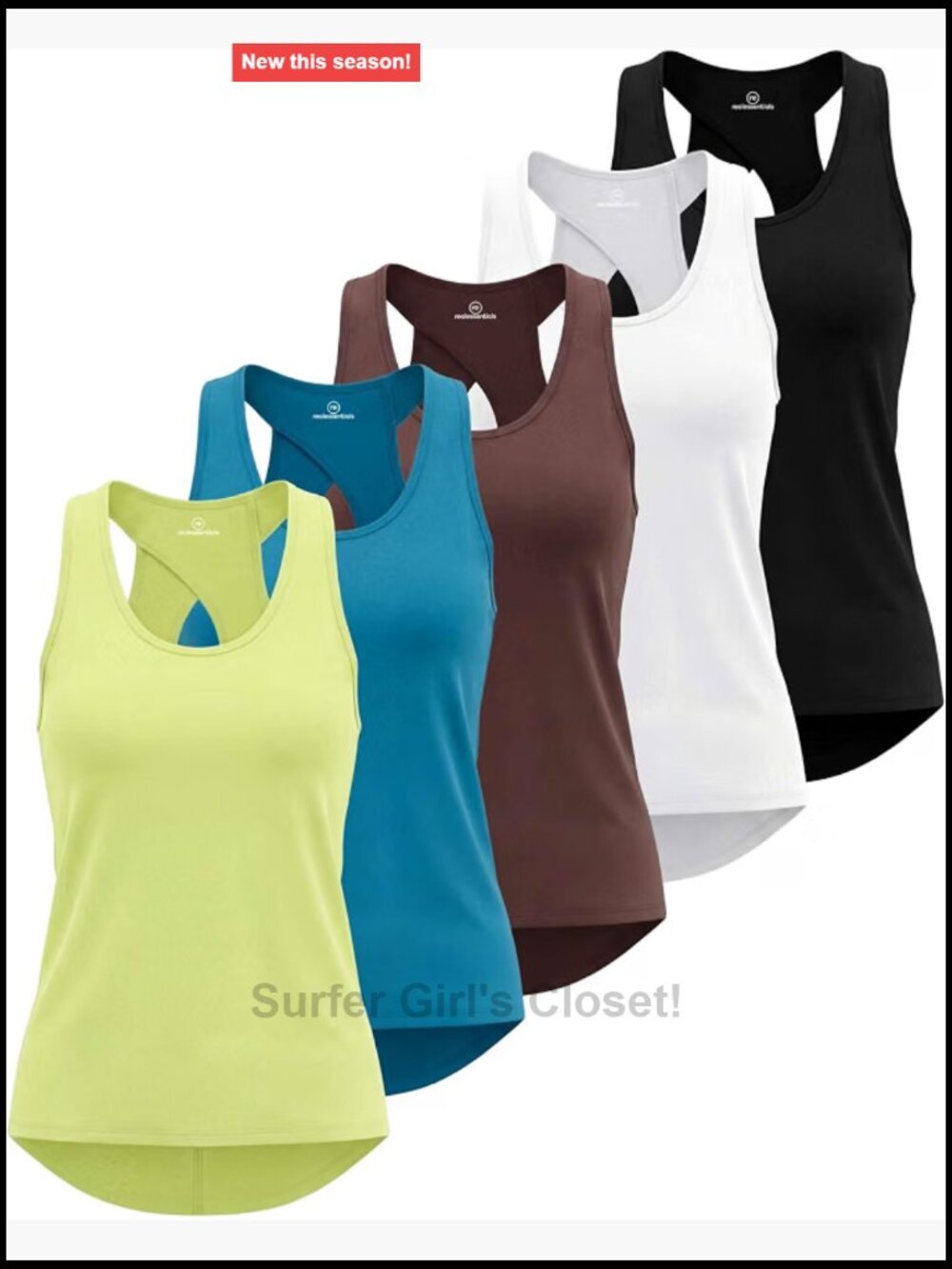 5 Pack Women's Sleeveless Open Back Racerback Tank Tops Athletic Gym Yoga
